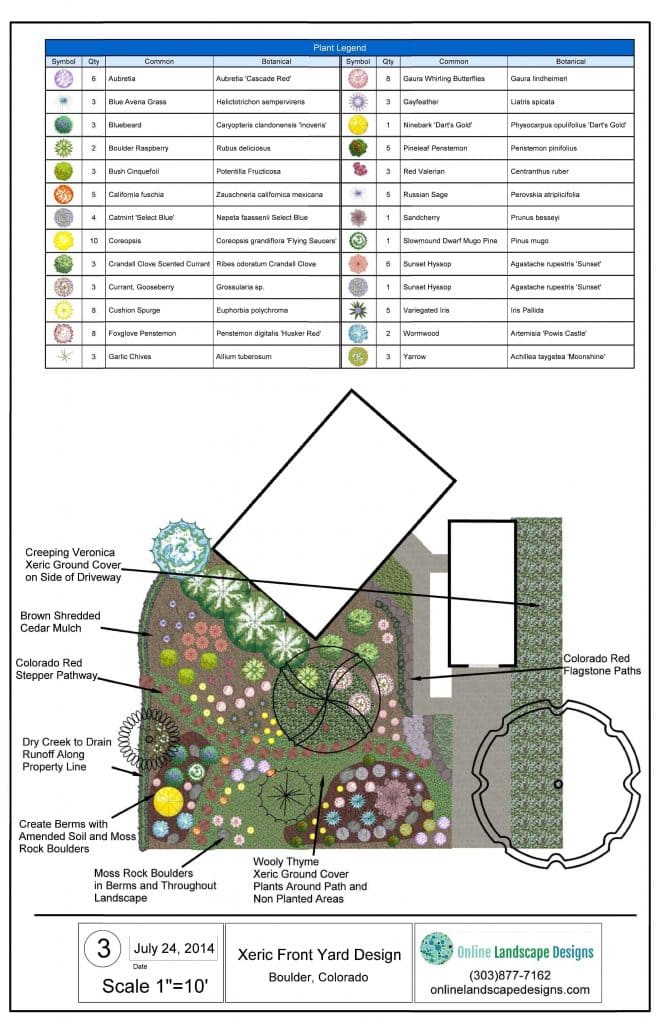 View of Xeric Front Yard Garden Design | Online Landscape Designs