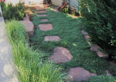 How to create a calming garden, how to create a meditation garden, meditation garden ideas, relaxing garden design ideas, calming garden ideas, wooly thyme ground cover and flagstone stepper path